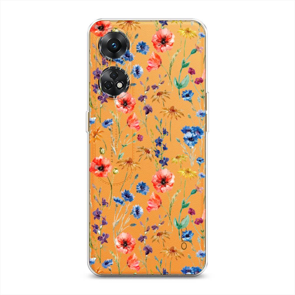 

Чехол Awog на Oppo Reno 8T 4G "Маки и васильки фон", 2513250-8