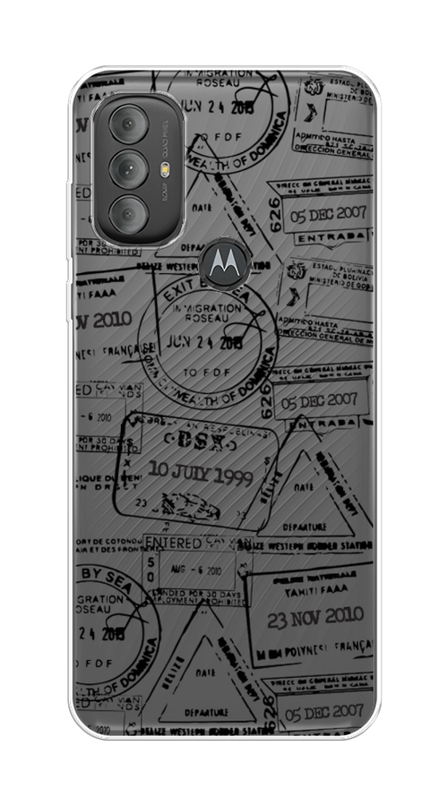 

Чехол на Motorola Moto G Power 2022 "Visa stamps 2", Белый;черный;серый, 242850-2