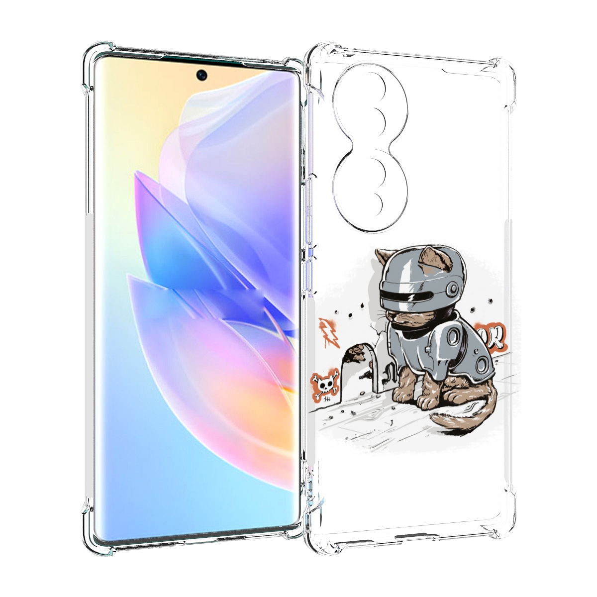 

Чехол MyPads Грозный кот для Honor 70, Прозрачный, Tocco