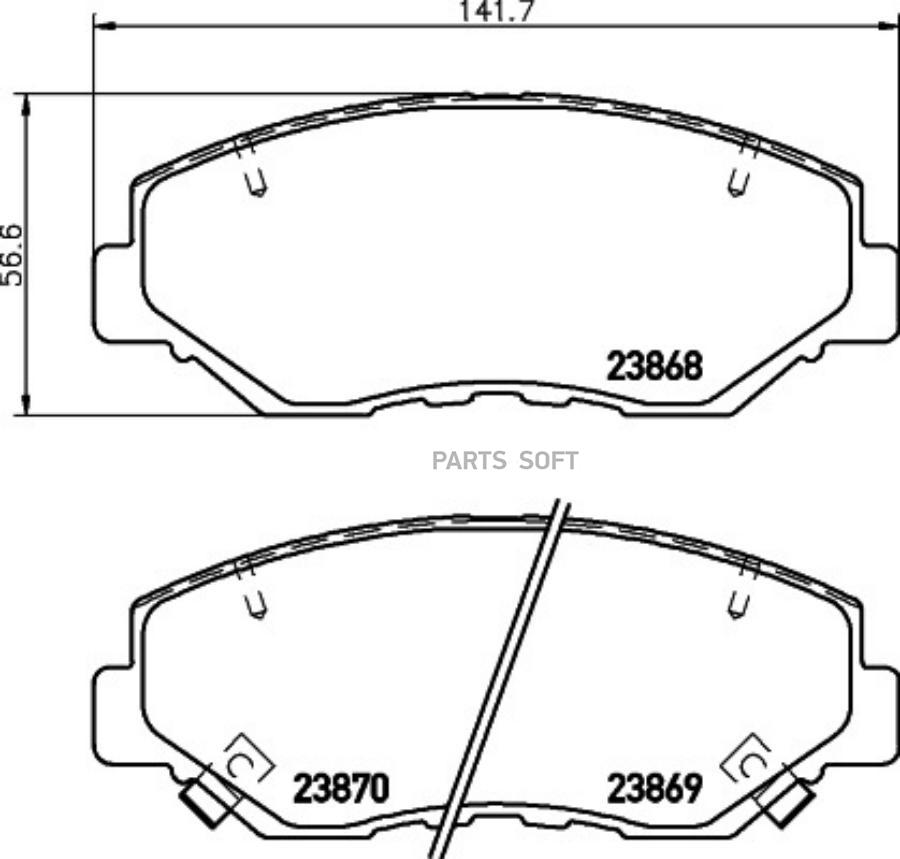 

Тормозные колодки HELLA PAGID/BEHR передние NAO 8DB355028011, 8DB355028011