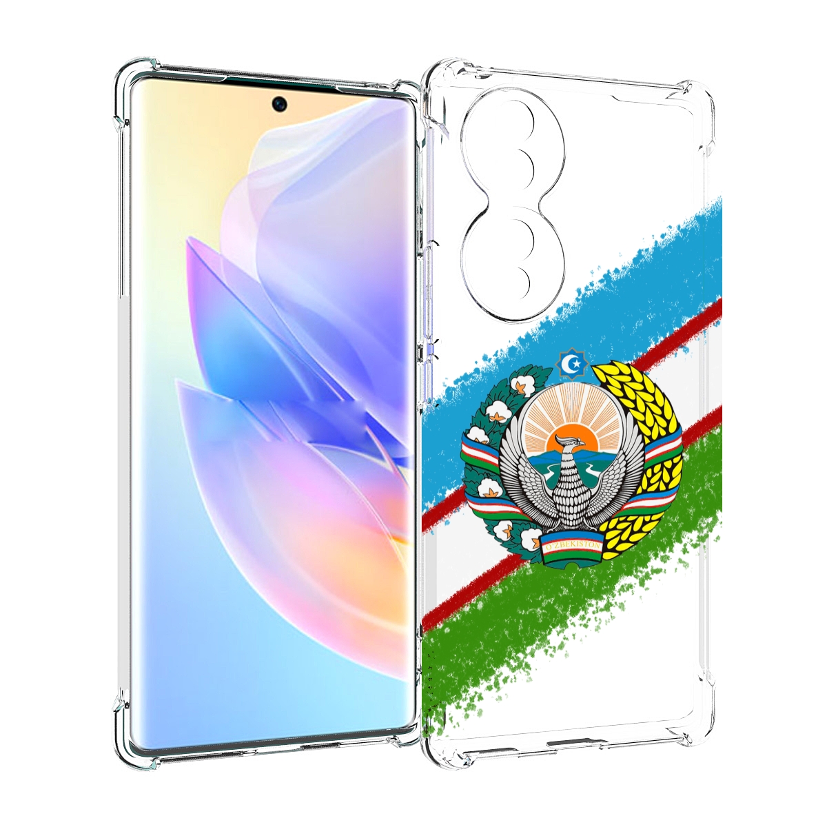 

Чехол MyPads Герб флаг Узбекистана для Honor 70, Прозрачный, Tocco