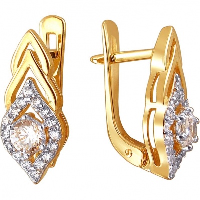 

Серьги из красного золота с фианитом Эстет 01С1110455, 01С1110455