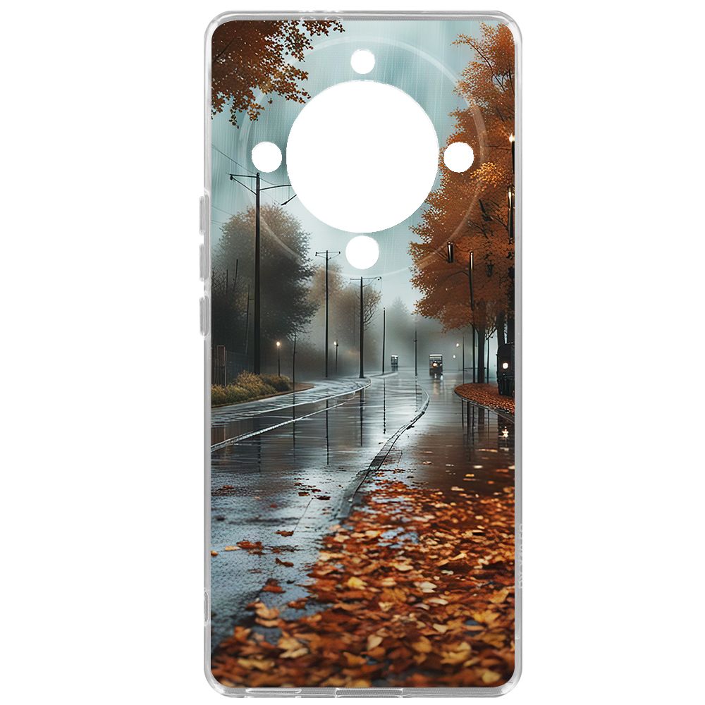 

Чехол-накладка Krutoff Clear Case Осенний дождь для Honor X9a, Прозрачный