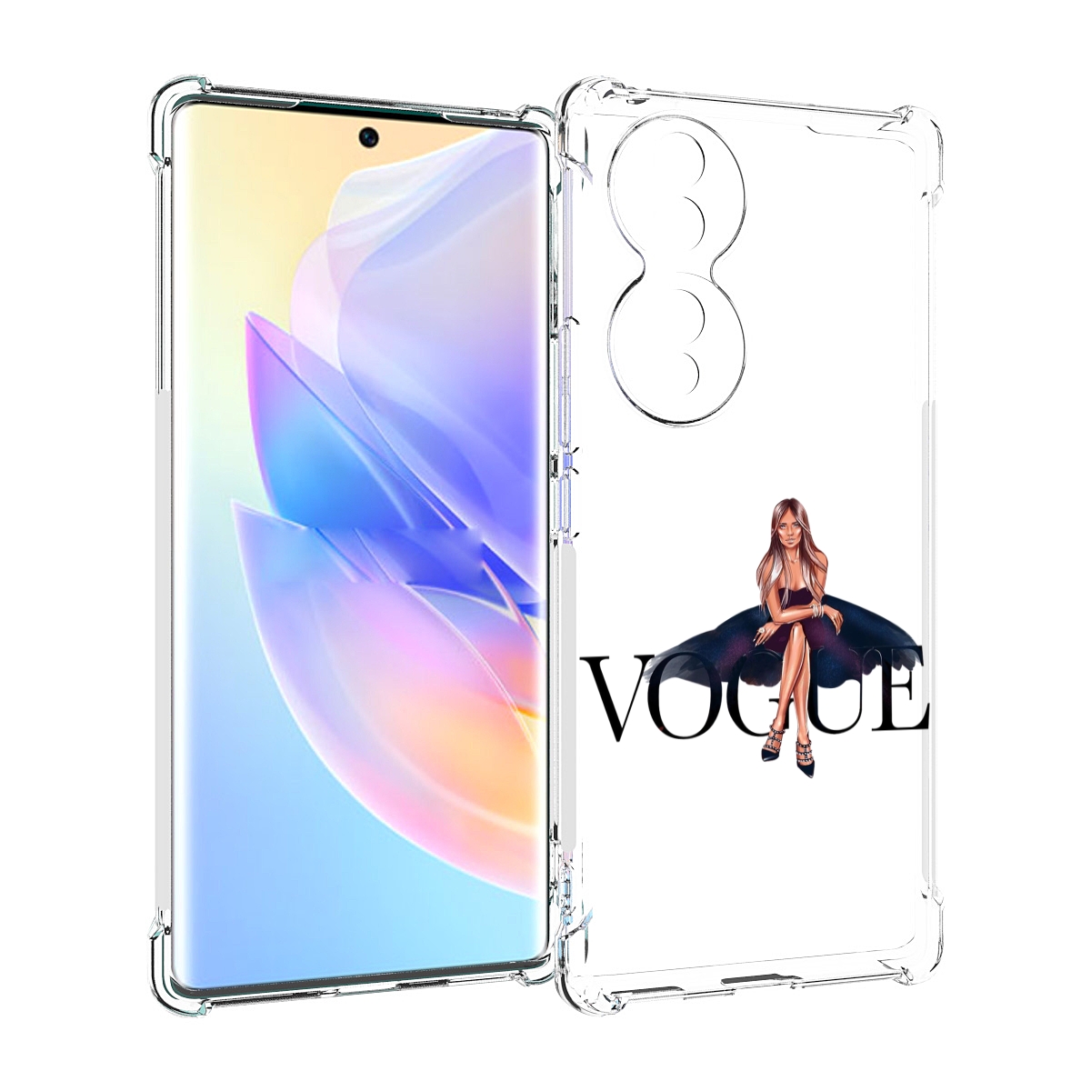 

Чехол MyPads Вог-девушка женский для Honor 70, Прозрачный, Tocco