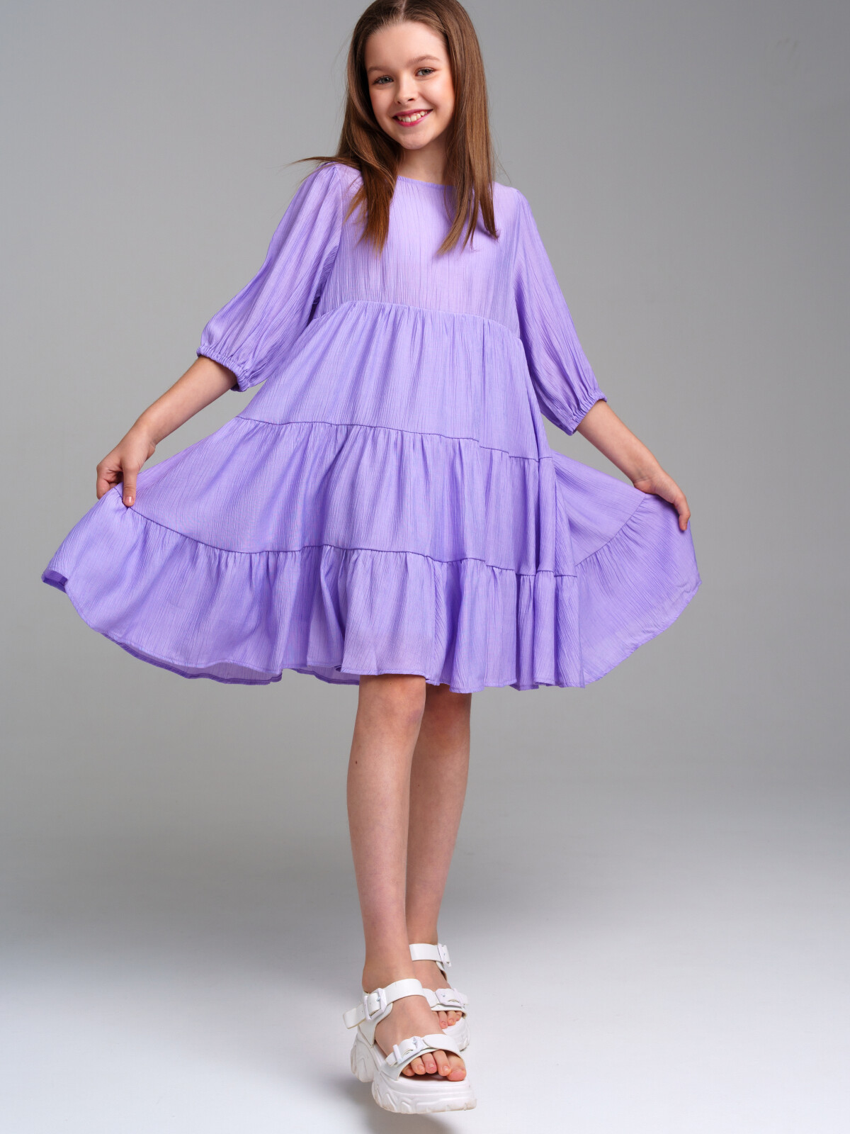 Платье детское PlayToday 12421126, фиолетовый, 164