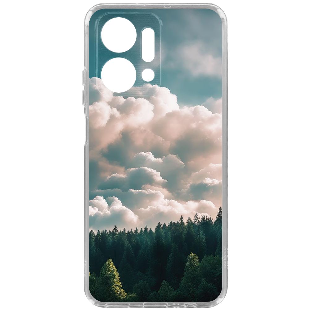 

Чехол-накладка Krutoff Clear Case Облачно для Honor X7a, Прозрачный