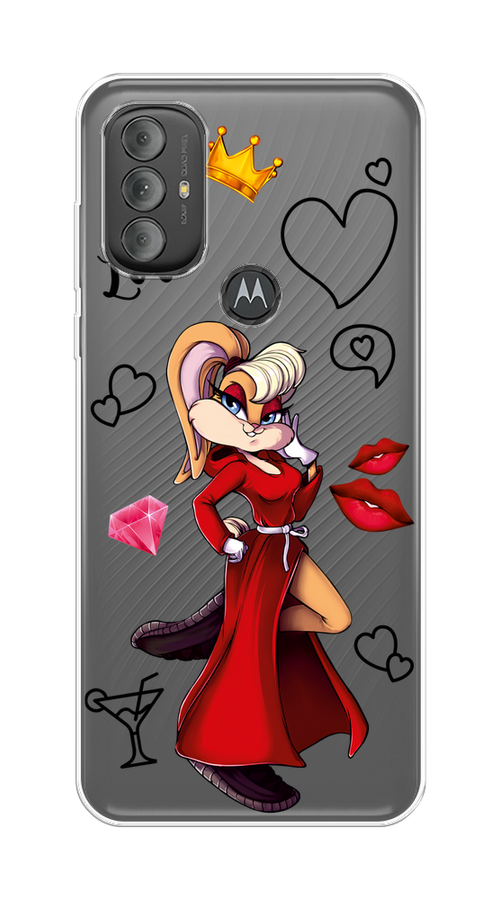 

Чехол на Motorola Moto G Power 2022 "Rich Lola Bunny", Красный;бежевый;оранжевый, 242850-6