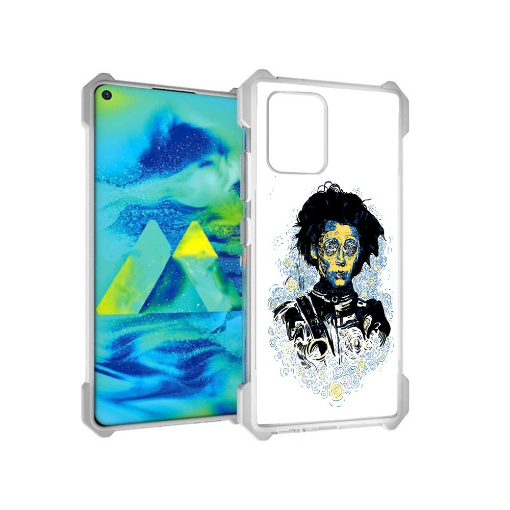 

Чехол MyPads Tocco для Samsung Galaxy S10 Lite парень черно-белый абстракция, Прозрачный, Tocco