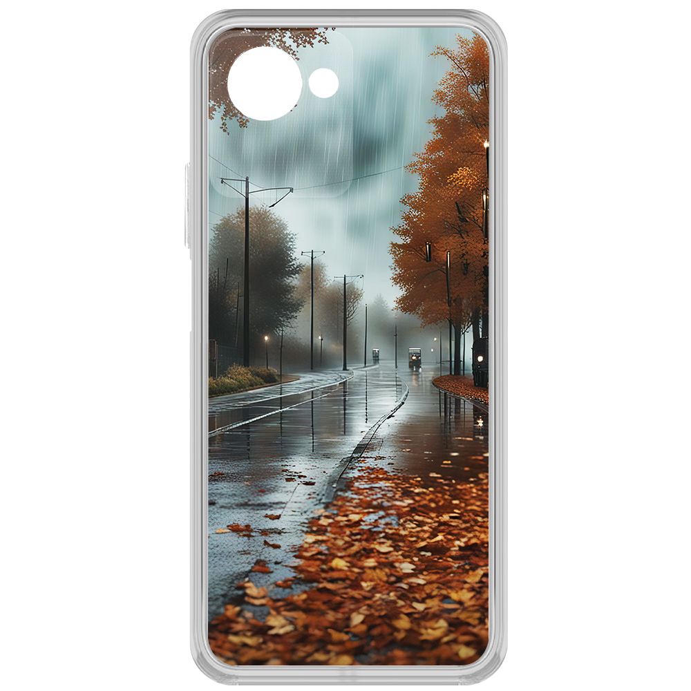 

Чехол-накладка Krutoff Clear Case Осенний дождь для Realme Narzo 50i Prime, Прозрачный