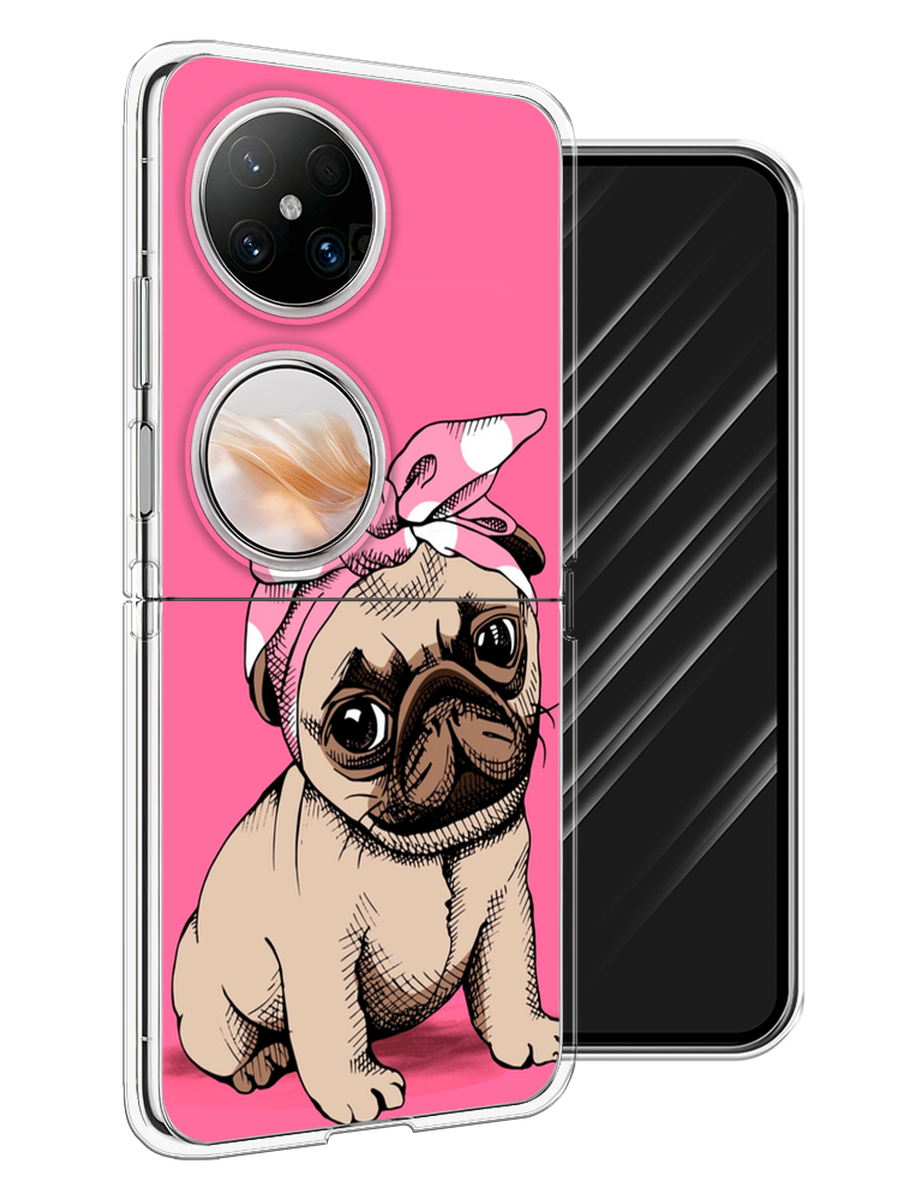 

Чехол Awog на Huawei Pocket 2 "Dog Pin-Up", Розовый;бежевый, 6123850-1