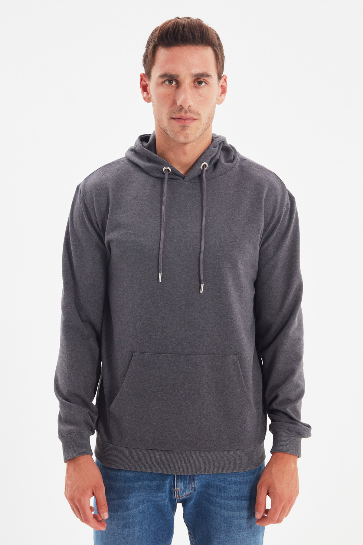 

Толстовка мужская Trendyol TMNAW20SW0162 серая L, TMNAW20SW0162