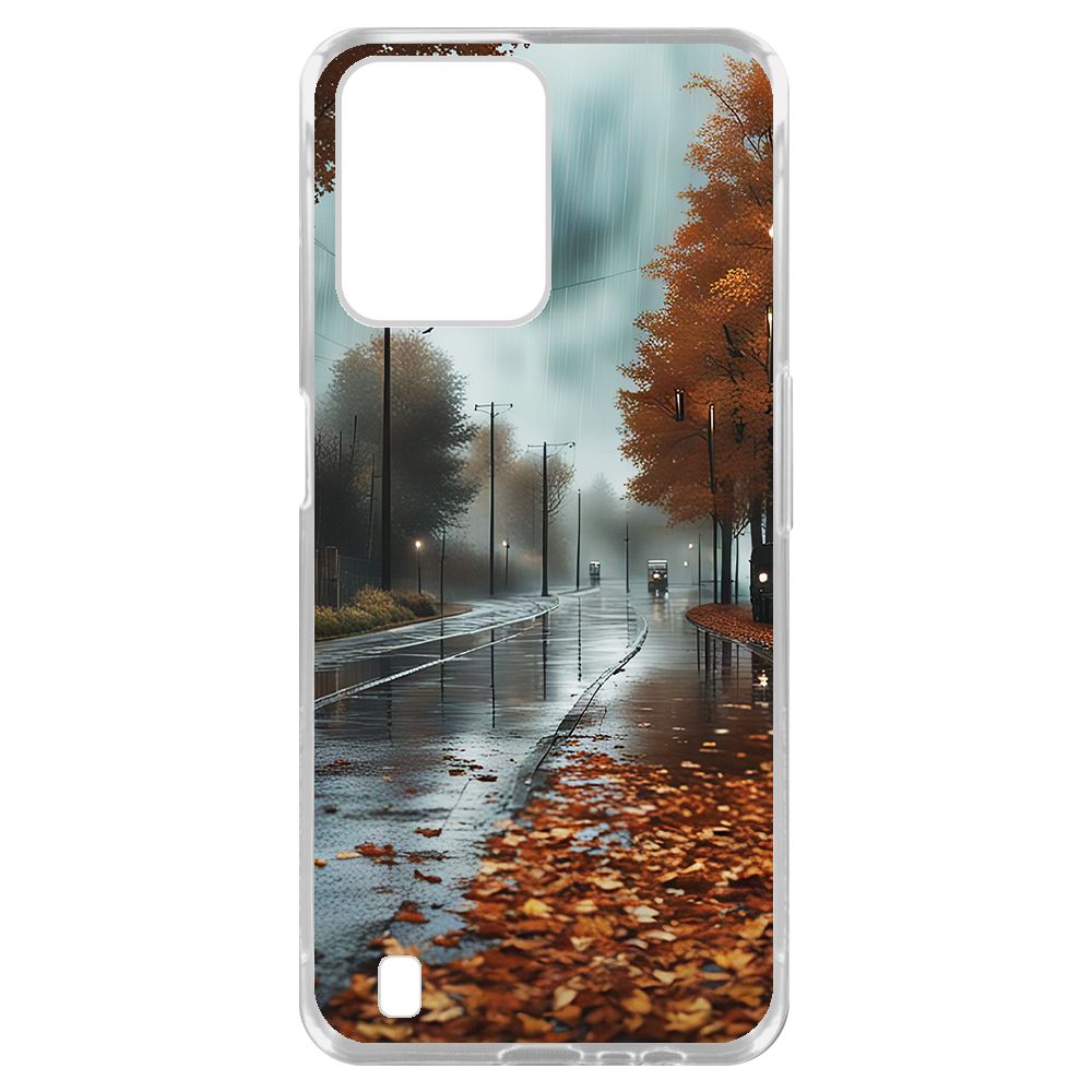 

Чехол-накладка Krutoff Clear Case Осенний дождь для Realme C31, Прозрачный