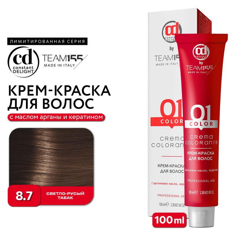 

Краска для волос Constant Delight Team155 8.7 светло-русый табак 100 мл, Краска для волос
