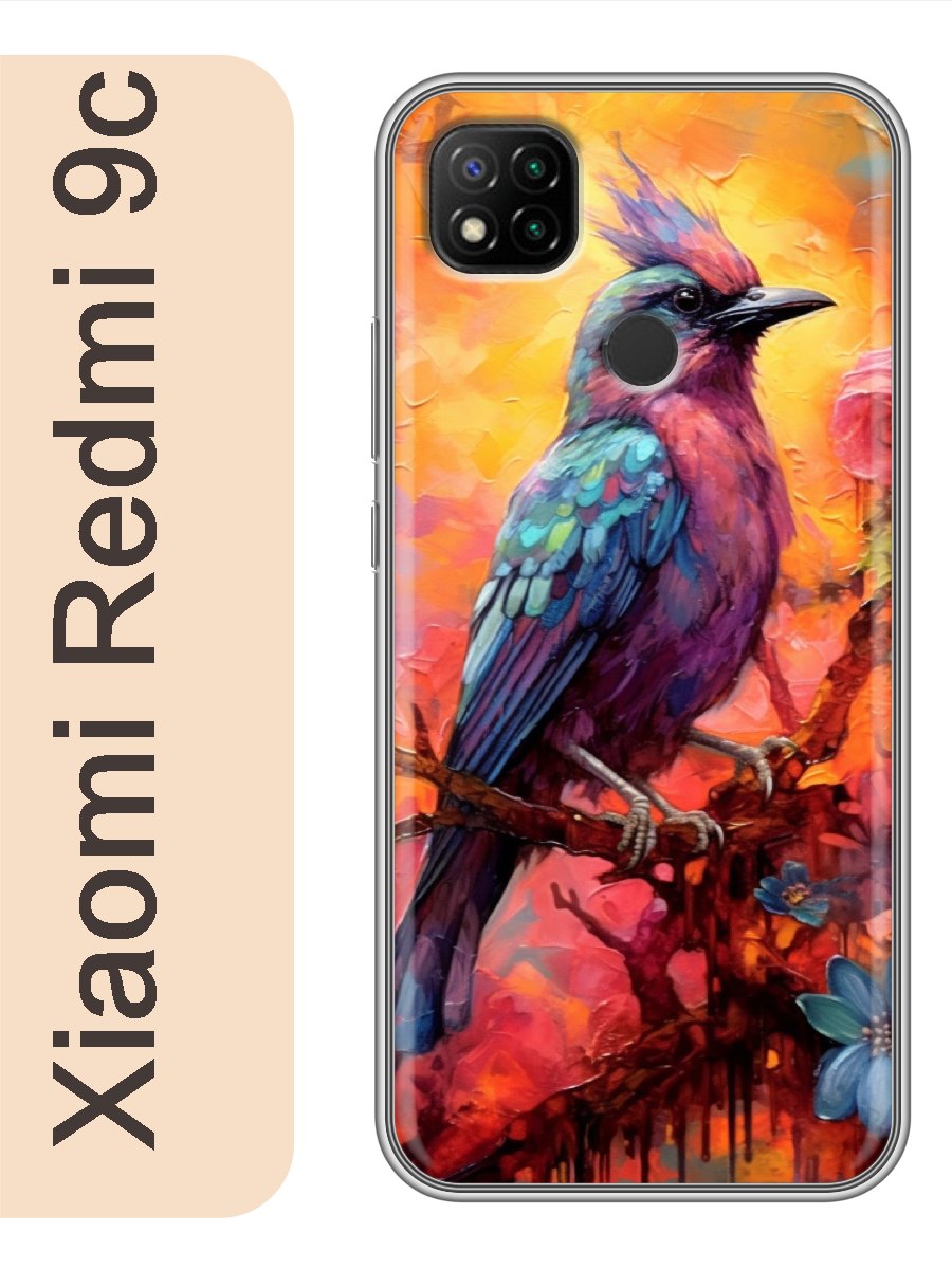 

Чехол на Xiaomi Redmi 9c Птица картина 959, Прозрачный, red9ckart
