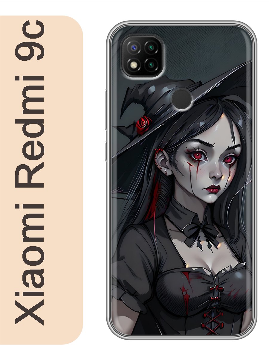 

Чехол на Xiaomi Redmi 9c Ведьма аниме 958, Прозрачный, red9canim