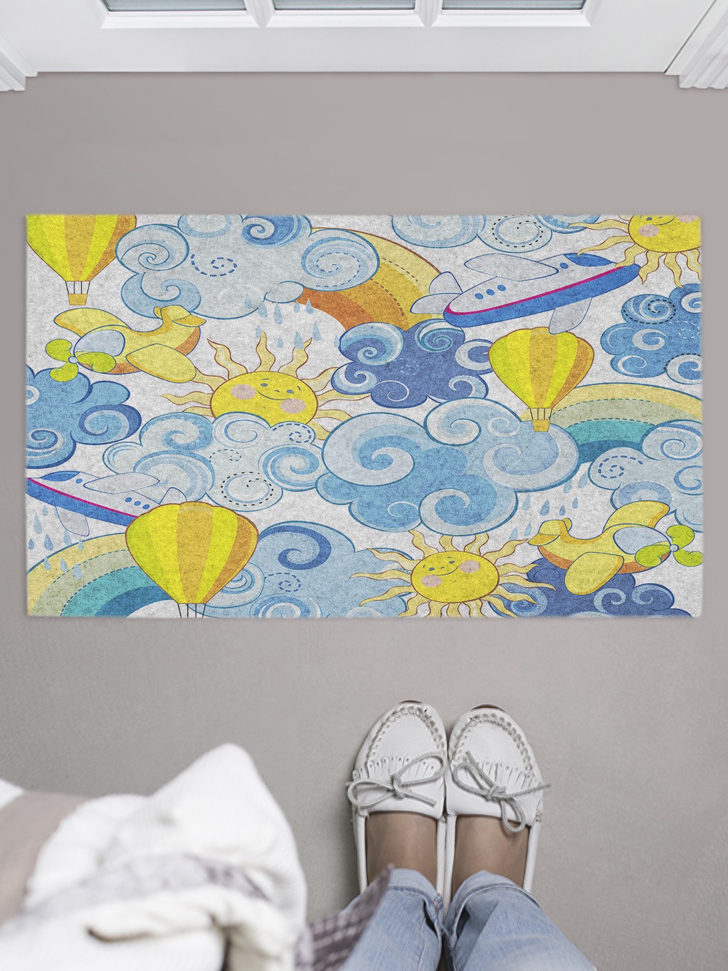 

door_27760 Придверный коврик в прихожую для обуви, на резиновой основе, 75x45 см