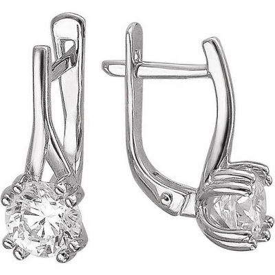 

Серьги из белого золота с фианитом Эстет 01С128526, 01С128526