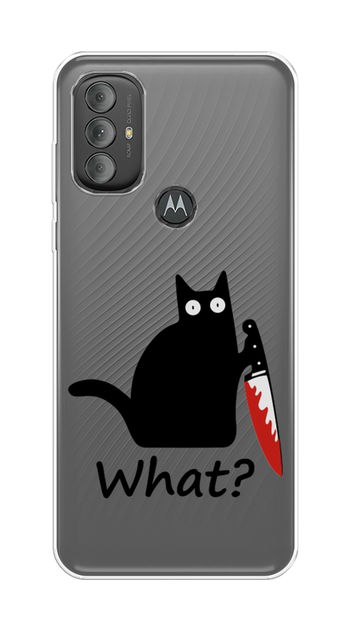 

Чехол на Motorola Moto G Power 2022 "Котик с ножом", Черный;красный, 242850-6
