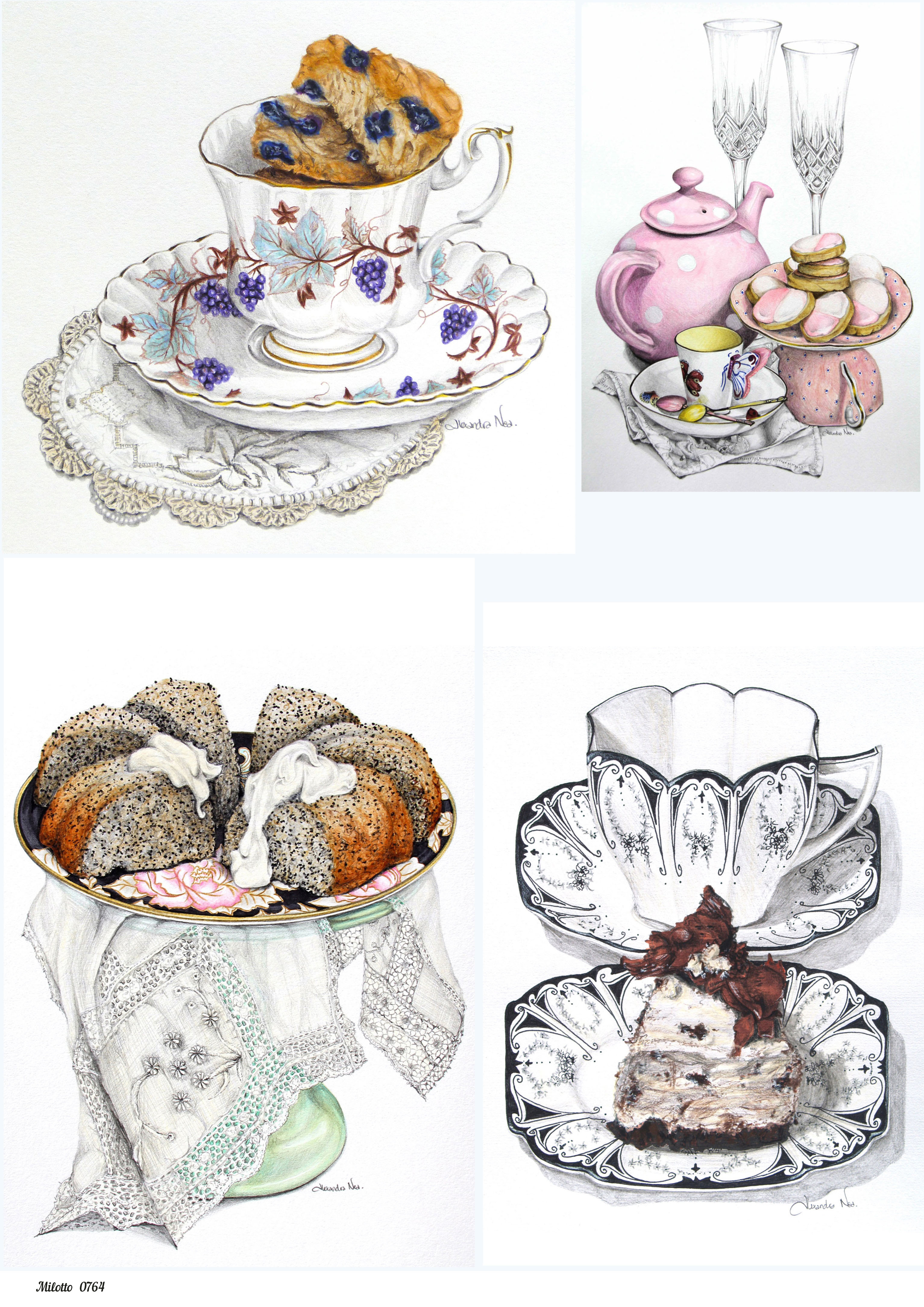 

Рисовая бумага для декупажа А4 Milotto 0764 чай кофе кружка чашка торт кекс