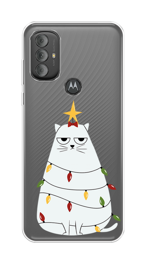 

Чехол на Motorola Moto G Power 2022 "Котик в гирлянде", Белый;красный;желтый, 242850-1