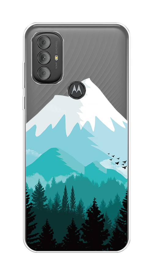 

Чехол на Motorola Moto G Power 2022 "Синяя снежная гора", Белый;голубой, 242850-2