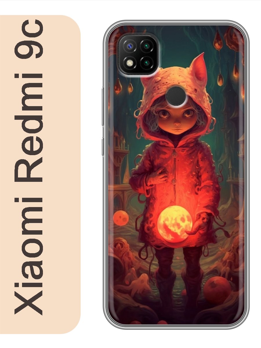 

Чехол на Xiaomi Redmi 9c девочка аниме 927, Прозрачный, red9canim