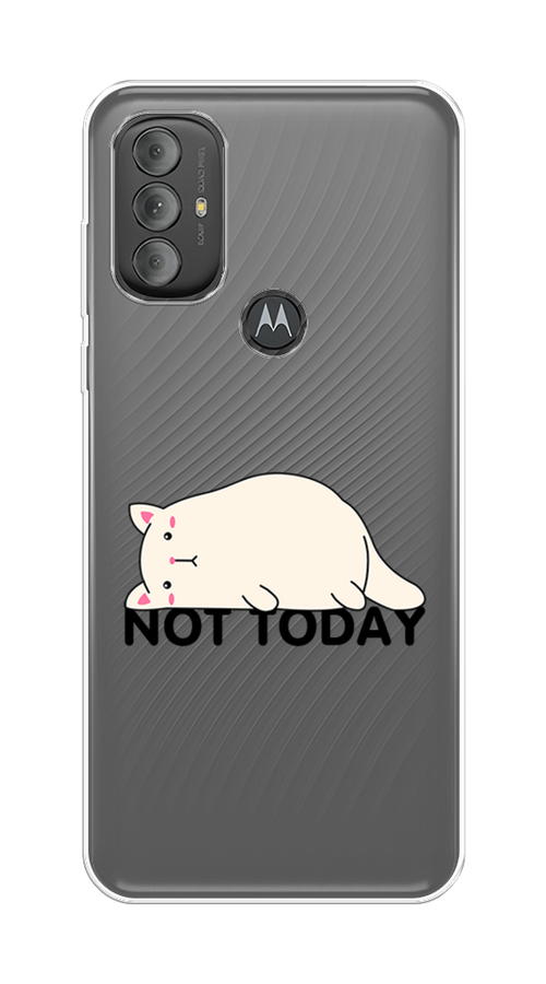 

Чехол на Motorola Moto G Power 2022 "Cat not today", Белый;розовый;черный, 242850-1