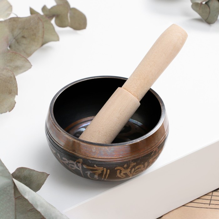 

Музыкальный инструмент поющая чаша Music Life, черная с узорами, 8 см, Черный