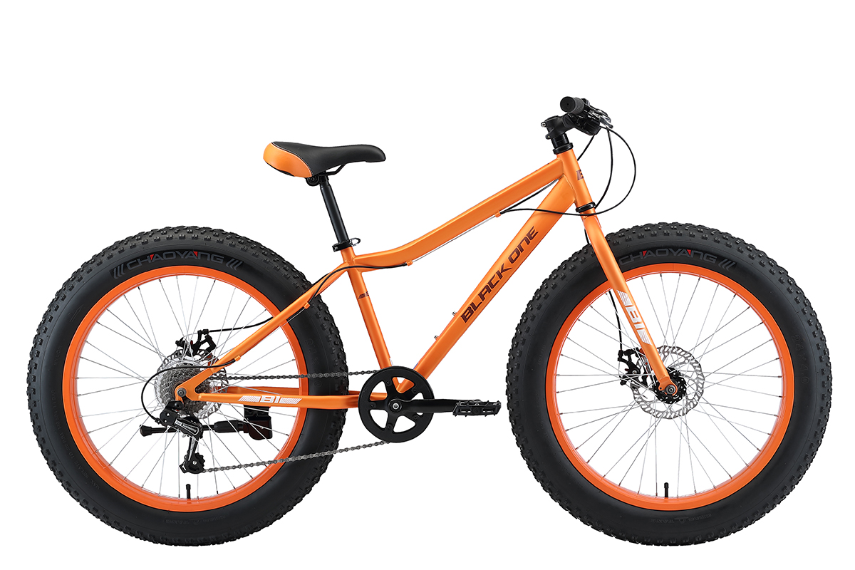 фото Black-one велосипед black one monster 24 d, 2021, оранжевый, серебристый