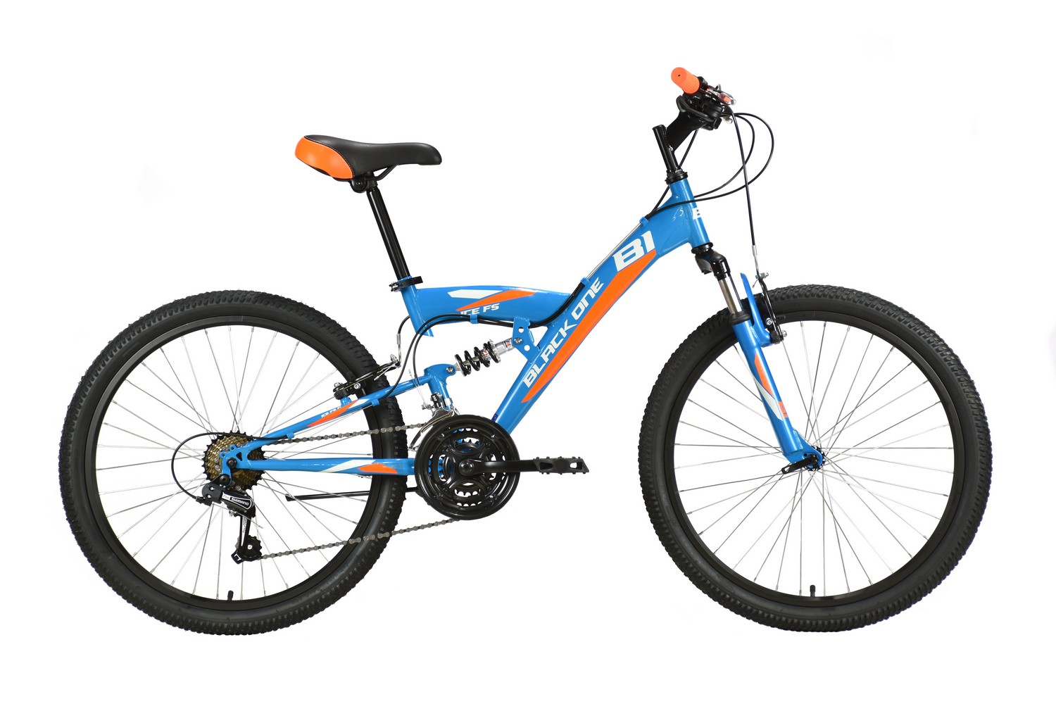 фото Black-one велосипед подростковые black one ice fs 24, год 2021 , цвет синий, оранжевый