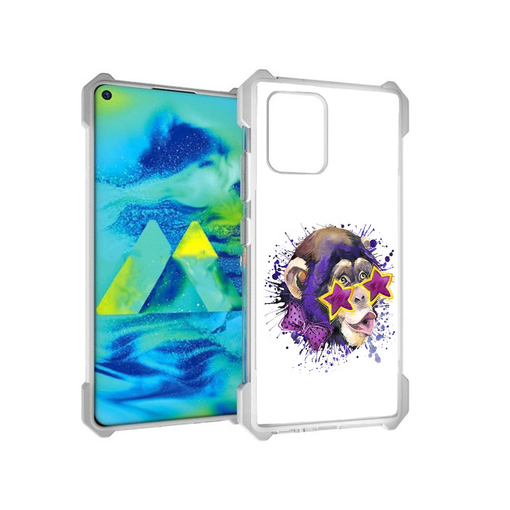 

Чехол MyPads Tocco для Samsung Galaxy S10 Lite обезьяна в очках (PT143840.502.524), Прозрачный, Tocco