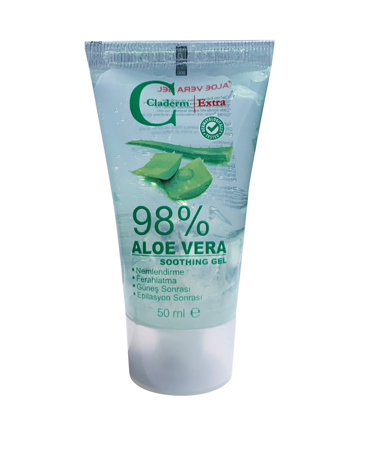 Гель для лица и тела Claderm 98% Aloe Vera Soothing gel Успокаивающий и Увлажняющий 50 мл Турция