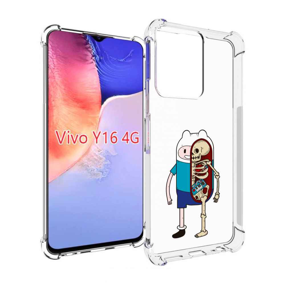 

Чехол MyPads Финн скелет для Vivo Y16 4G/ Vivo Y02S, Прозрачный, Tocco