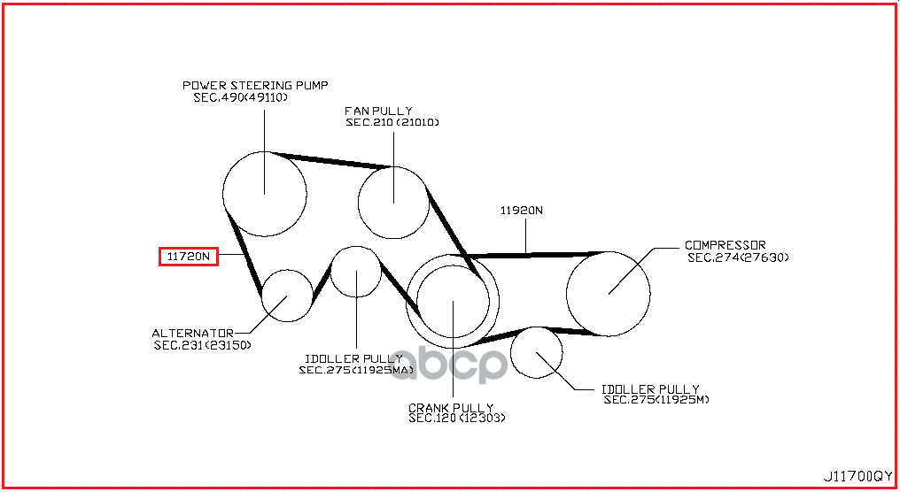 

Ремень Пазовый Генератора NISSAN 117204P10A