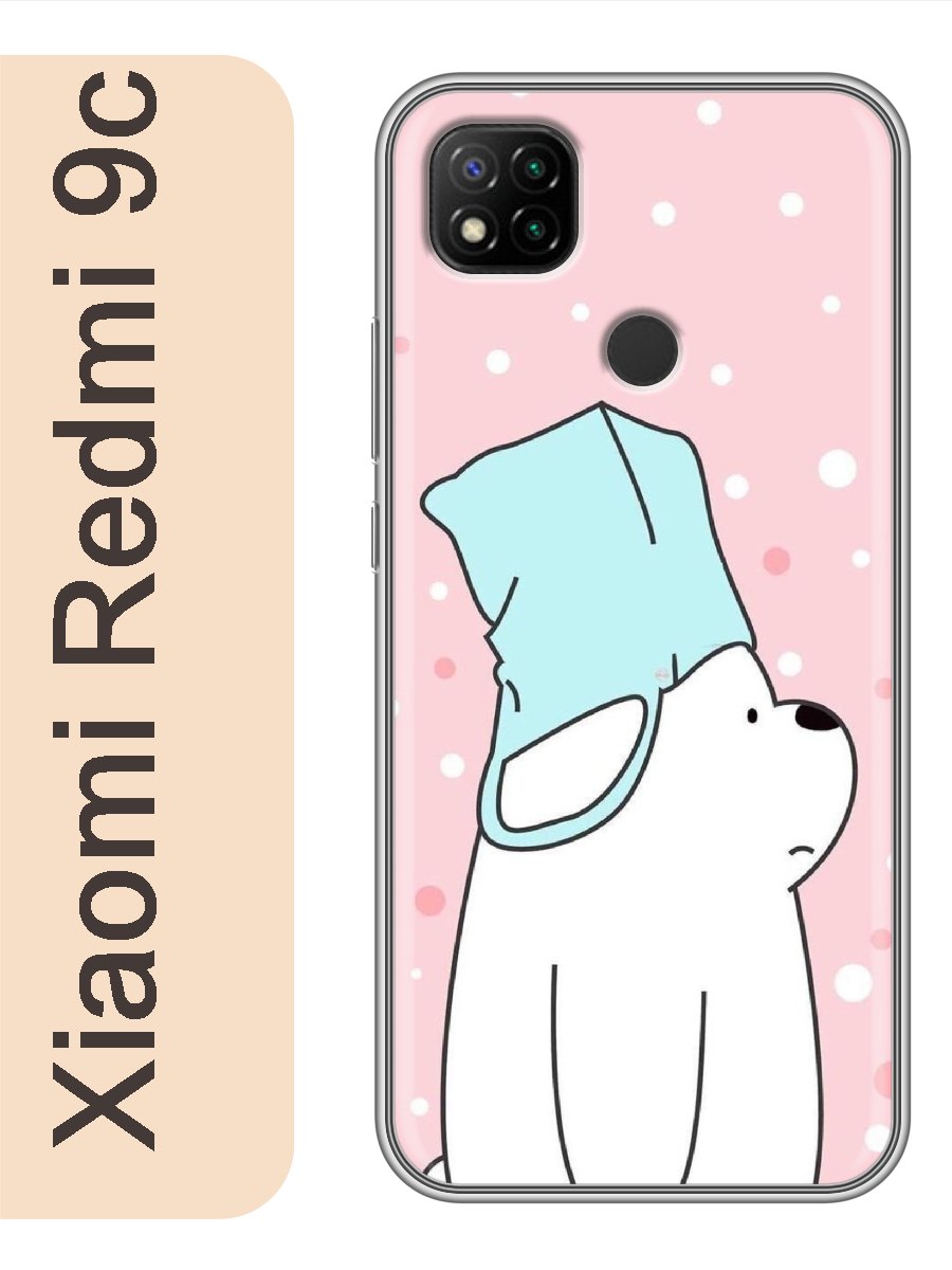 

Чехол на Xiaomi Redmi 9c мишка белый 869, red9czhiv