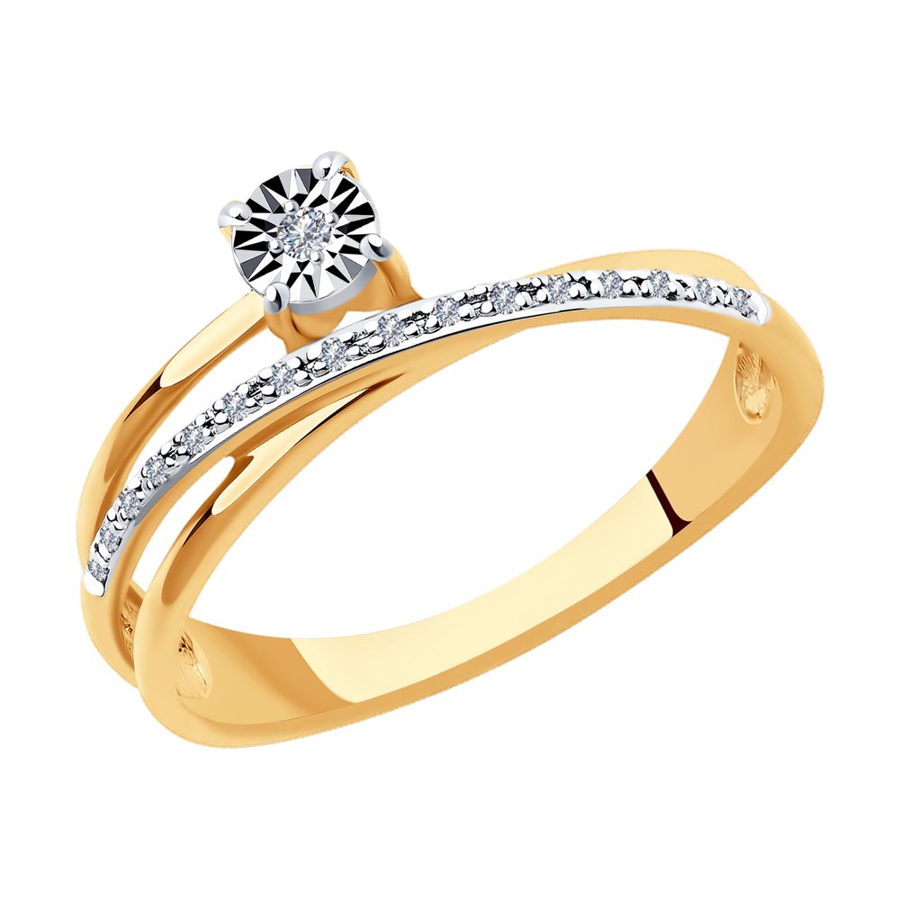 

Кольцо из комбинированного золота с бриллиантом р. 16,5 SOKOLOV Diamonds 1011934, 1011934