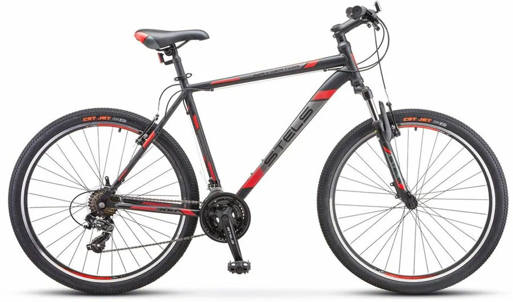 

Велосипед Stels Navigator 700 V 27.5" F020*LU096005*LU088921 (2021) 17.5" Чёрный/красный