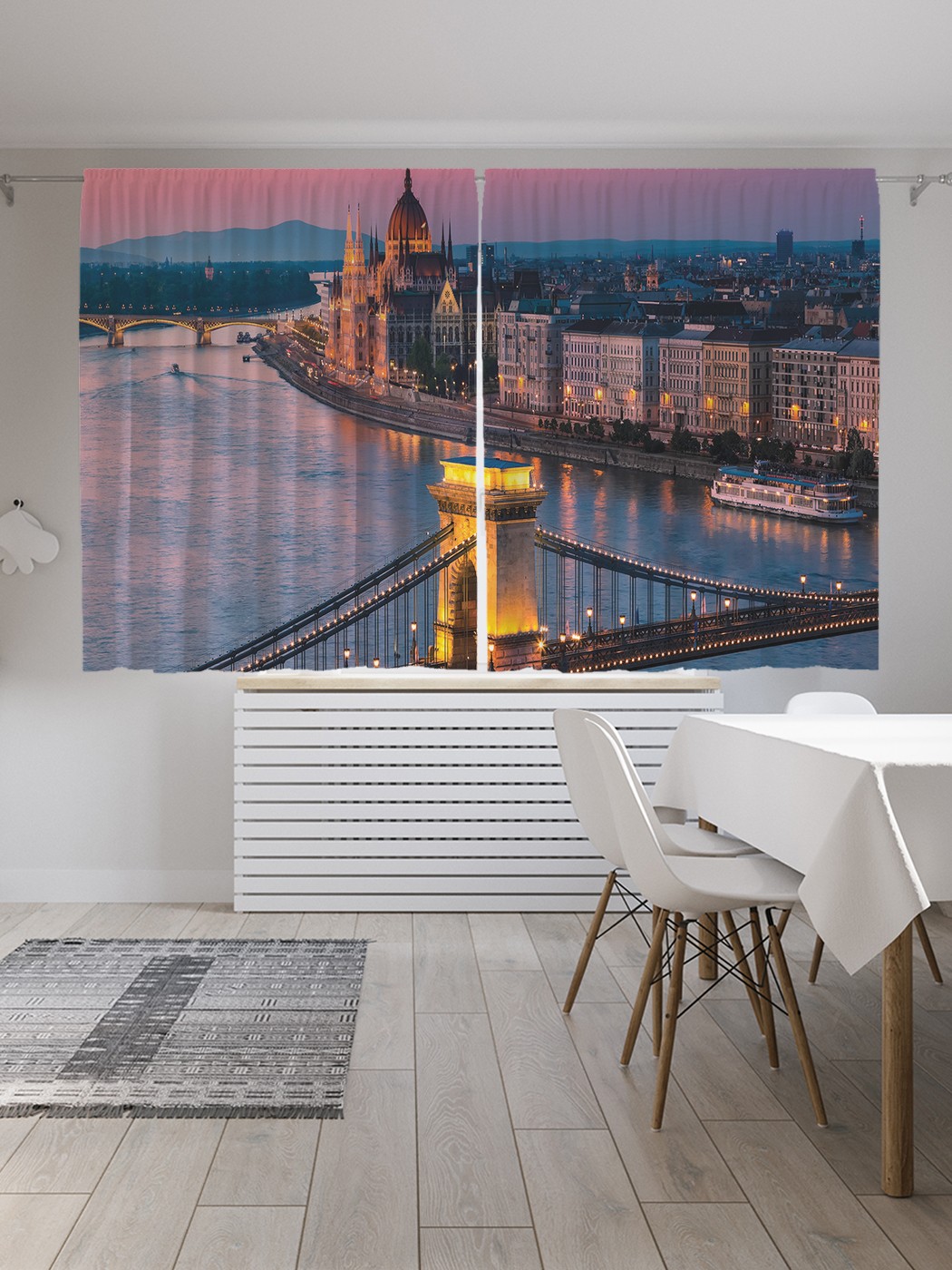 

Классические шторы JoyArty "Мосты в городе", серия Oxford DeLux, 2 полотна 145x180 см, Мосты в городе