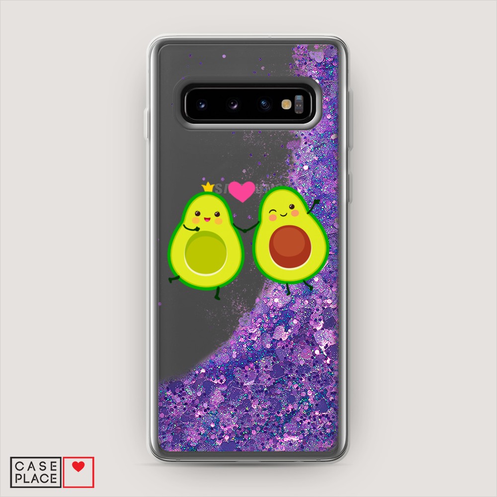 

Жидкий чехол с блестками "Авокадо любят" на Samsung Galaxy S10 +, 27192-1