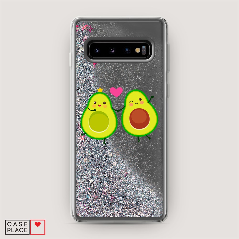 

Жидкий чехол с блестками "Авокадо любят" на Samsung Galaxy S10 +, 27191-1