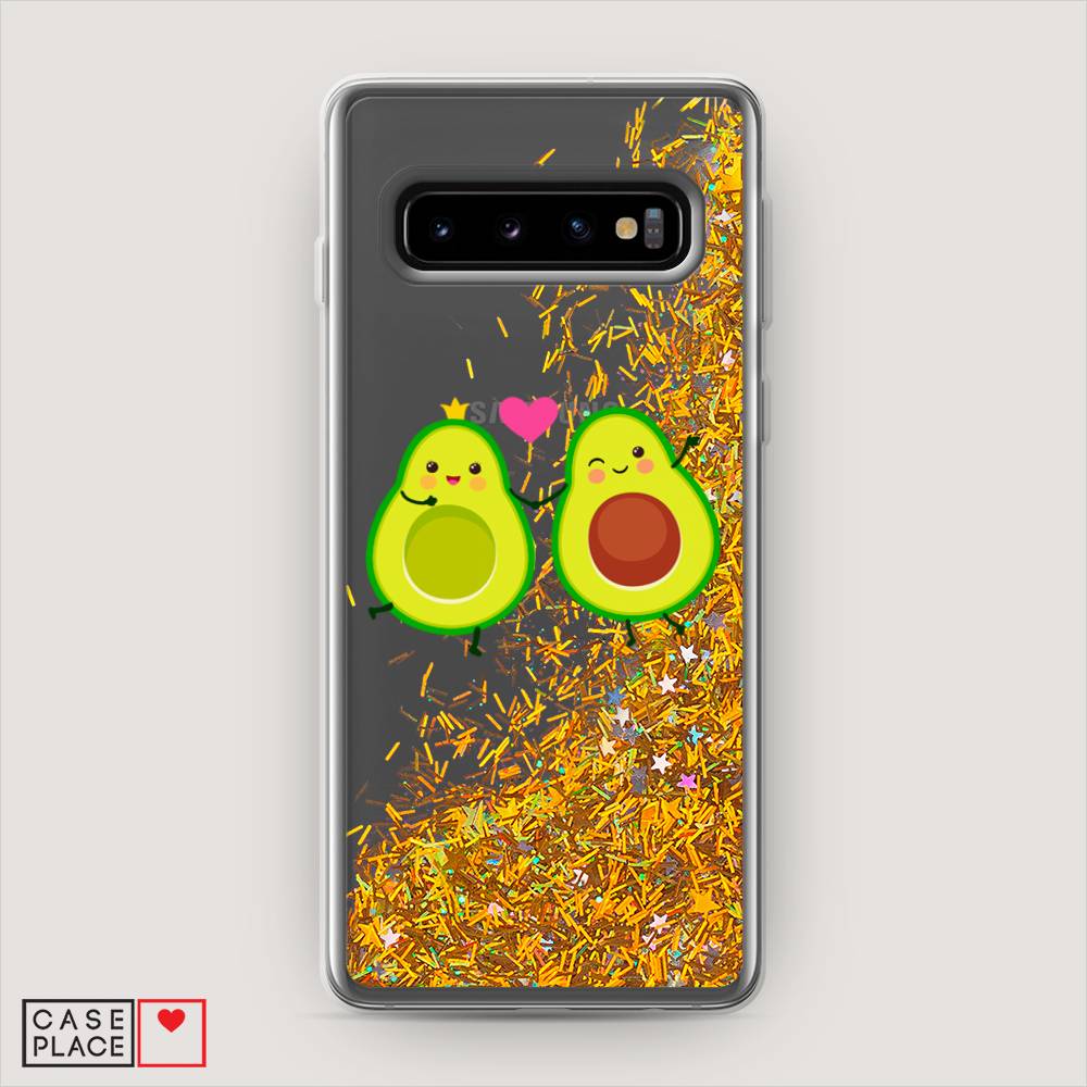 

Жидкий чехол с блестками "Авокадо любят" на Samsung Galaxy S10 +, 27190-1