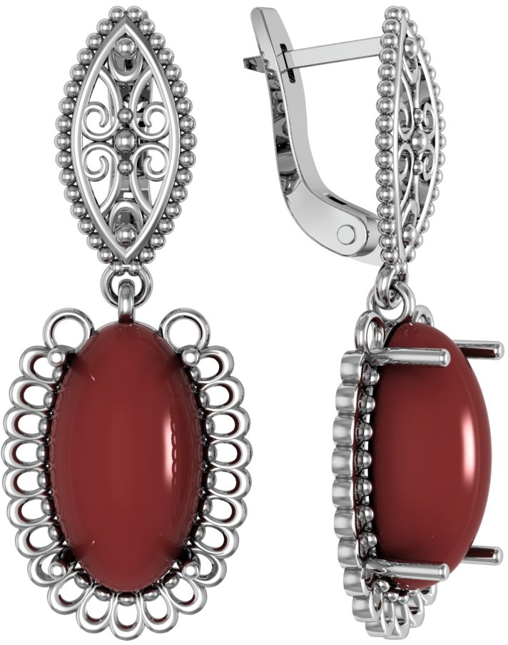 

Серьги женские из серебра ПРИВОЛЖСКИЙ ЮВЕЛИР 361519-SR, сердолик, 361519-SR