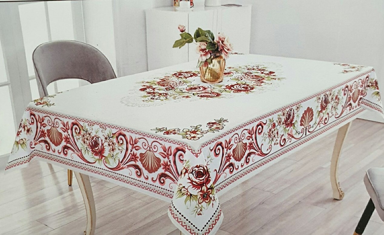 

Скатерть тканевая винтажная, Титан, р-р.150х220 см, 929