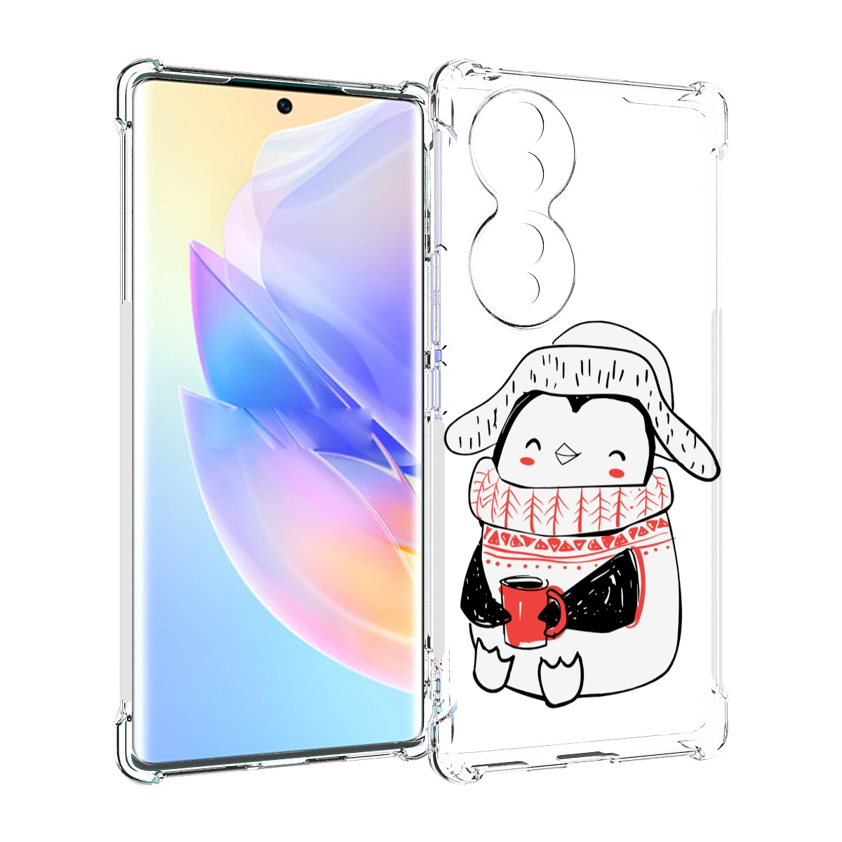 

Чехол MyPads Милый пингвин для Honor 70, Прозрачный, Tocco