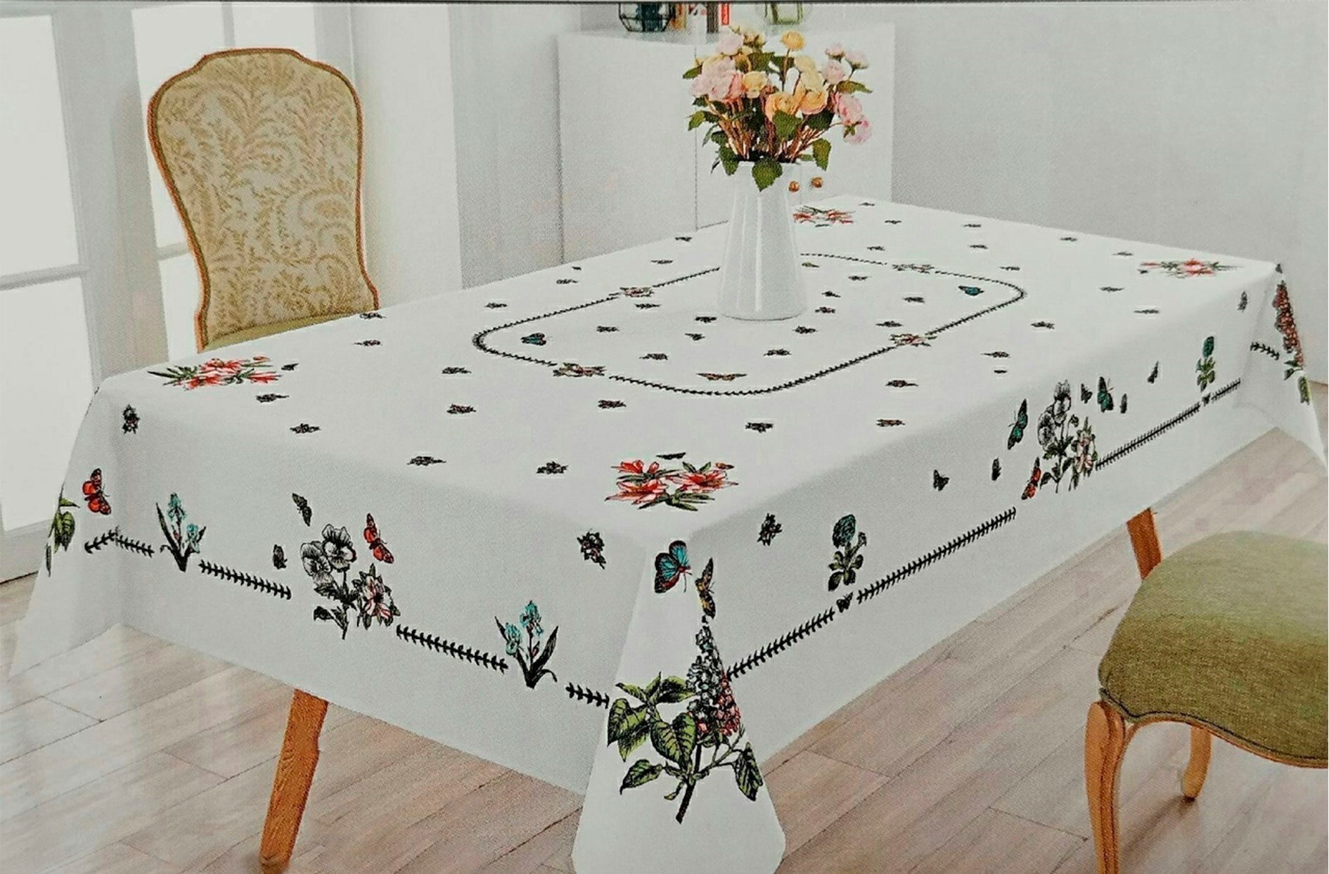 

Скатерть тканевая винтажная, р-р.150х220 см, Титан,, 933
