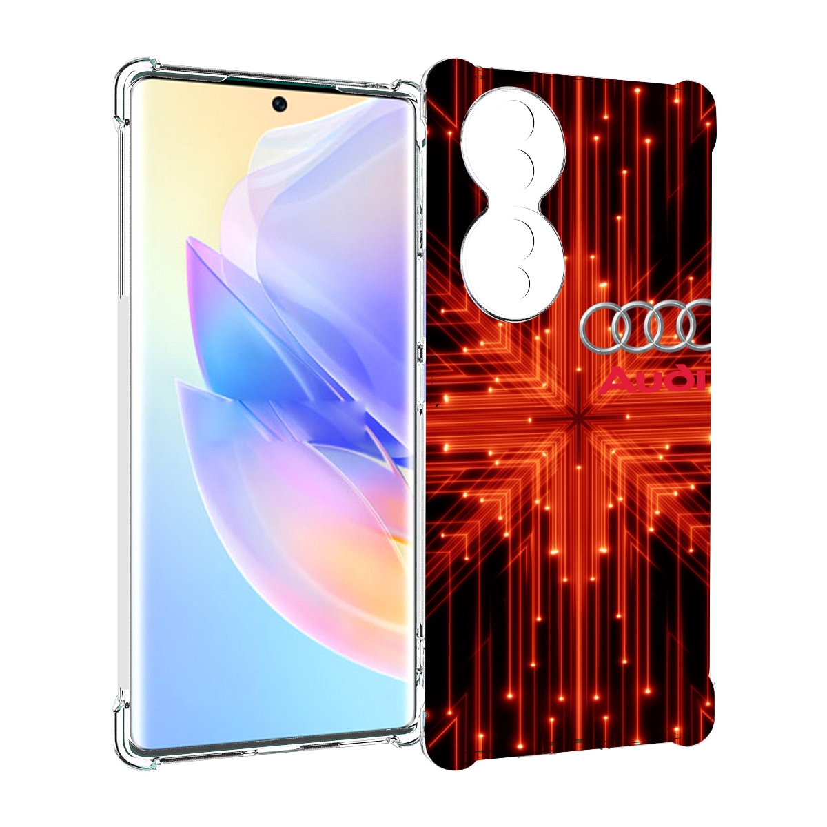 

Чехол MyPads Ауди-на-неоновом-фоне для Honor 70, Прозрачный, Tocco