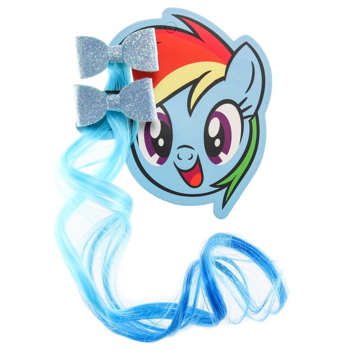 

Набор прядей для волос на заколке "Бантик. Радуга Деш", My Little Pony, голубой, 40 см