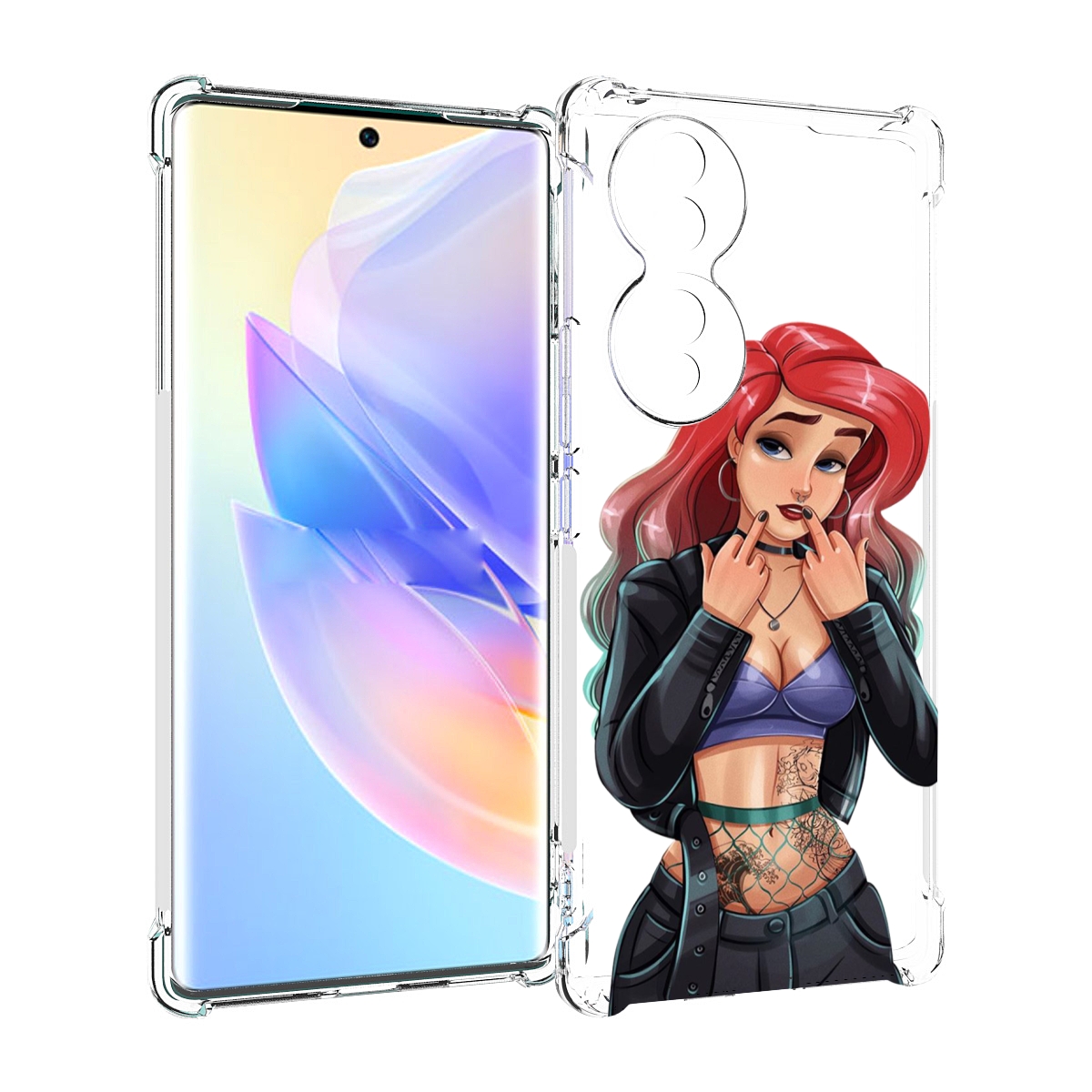 

Чехол MyPads Ариэль-русалочка-готика для Honor 70, Прозрачный, Tocco