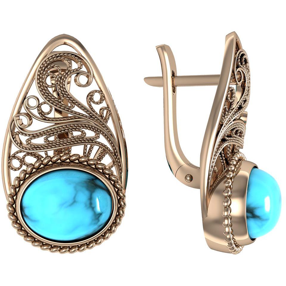 

Серьги женские из серебра ПРИВОЛЖСКИЙ ЮВЕЛИР 362871-BZ, бирюза, 362871-BZ