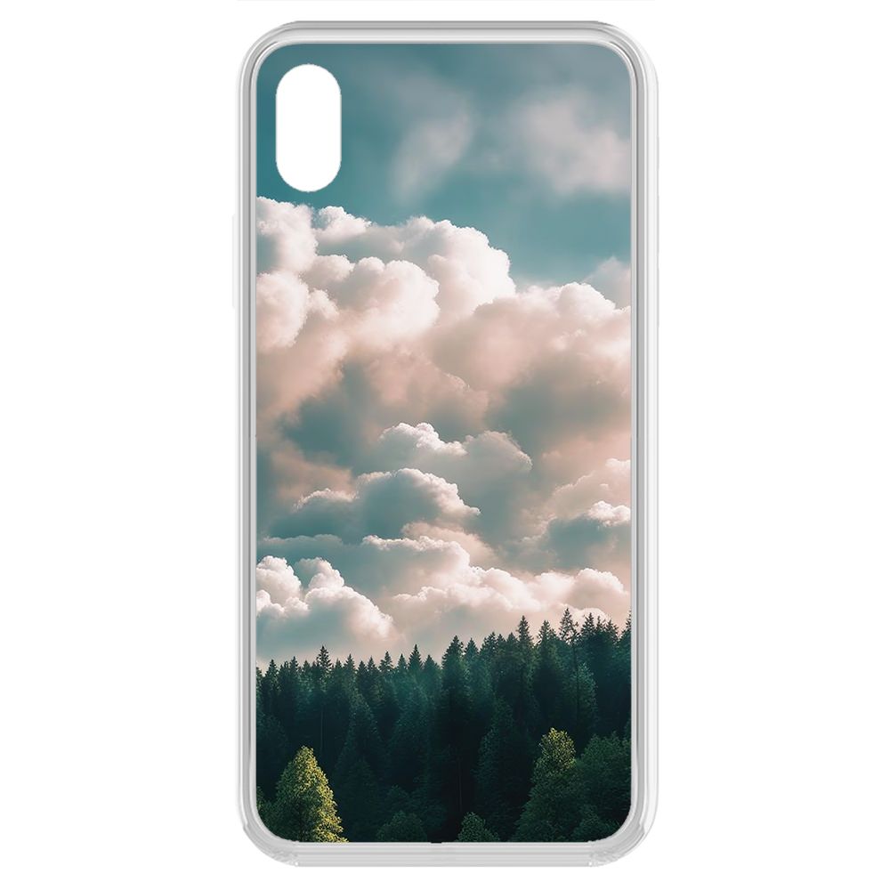 

Чехол-накладка Krutoff Clear Case Облачно для iPhone XR, Прозрачный
